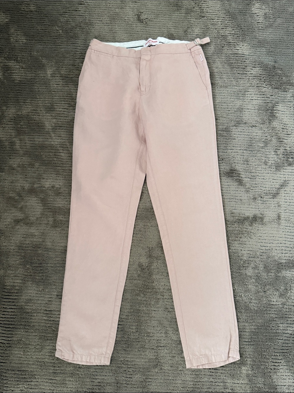 Orlebar Brown Men’s Size 32 Blush Linen Straight-Leg Pants